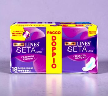 LINES ASSORBENTI SETA ULTRA PACCO DOPPIO LUNGO CON ALI 18PZ