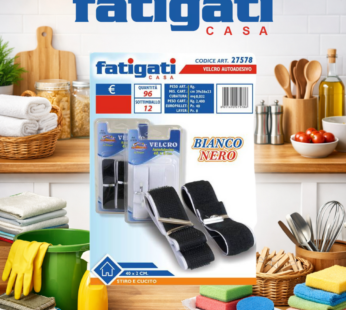FATIGATI VELCRO AUTOADESIVO 40X2 BIANCO/NERO