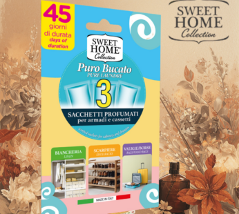 SWEET HOME SACCHETTI PROFUMATI ARMADI PURO BUCATO 3PZ