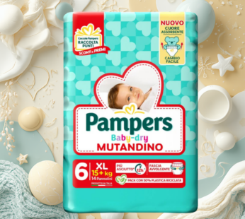 PAMPERS MUTANDINO BABY DRY XL 15+KG TG.6