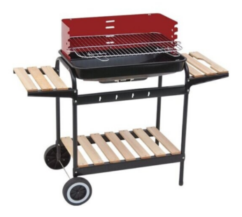 BBQ FORNACETTA RETTANGOLARE CON RIPIANI LEGNO 58X37