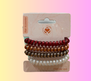 SETABLU ELASTICI SPIRALE PLASTICA 4PZ GLITTER
